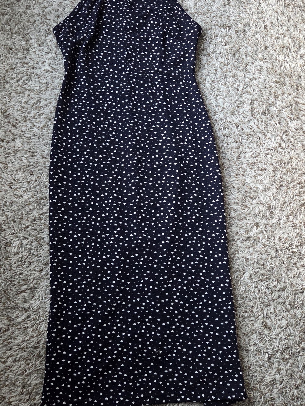 SHEIN Navy Maxi Dress with White Heart Print
